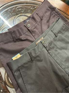 Dockers Men's Dress Pants - Dark Brown and dark gray 2 Pair 31x30